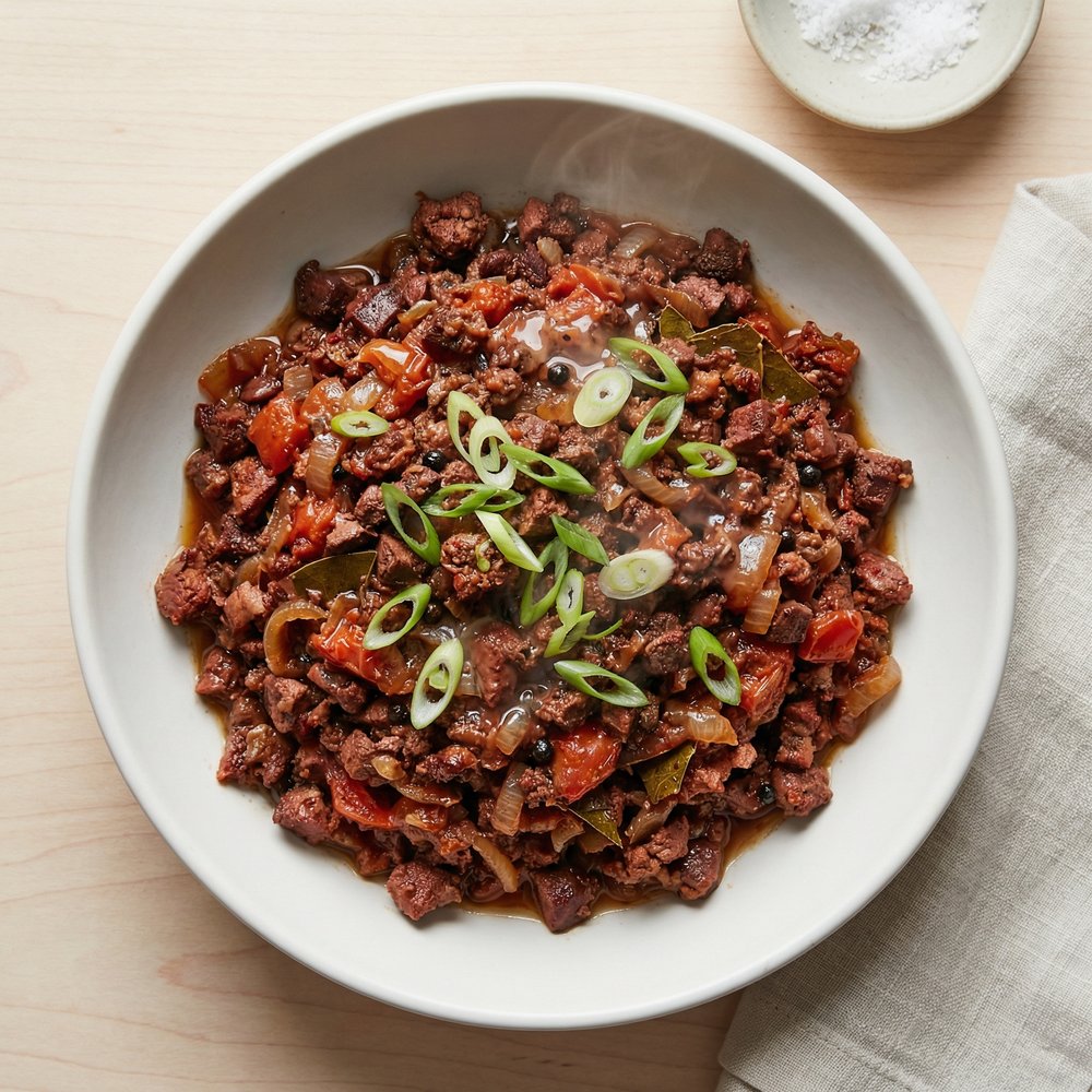 Filipino Bopis with Pork Heart, Lung, and Liver