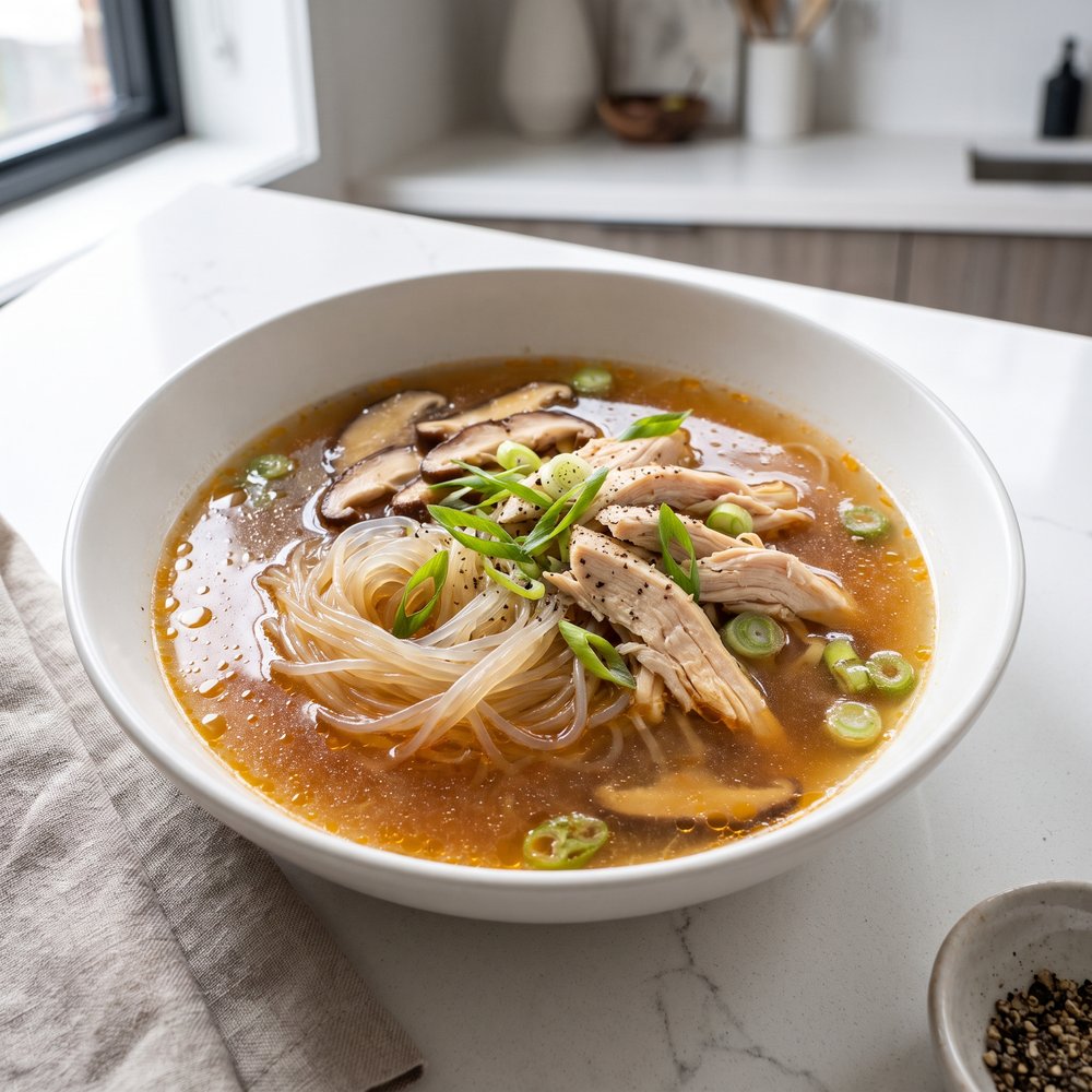 Filipino Chicken Sotanghon Noodle Soup