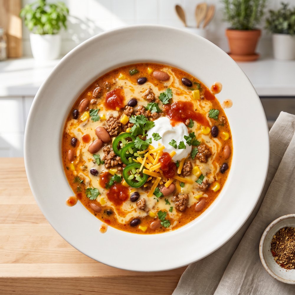 Five-Ingredient Cheesy Taco Soup