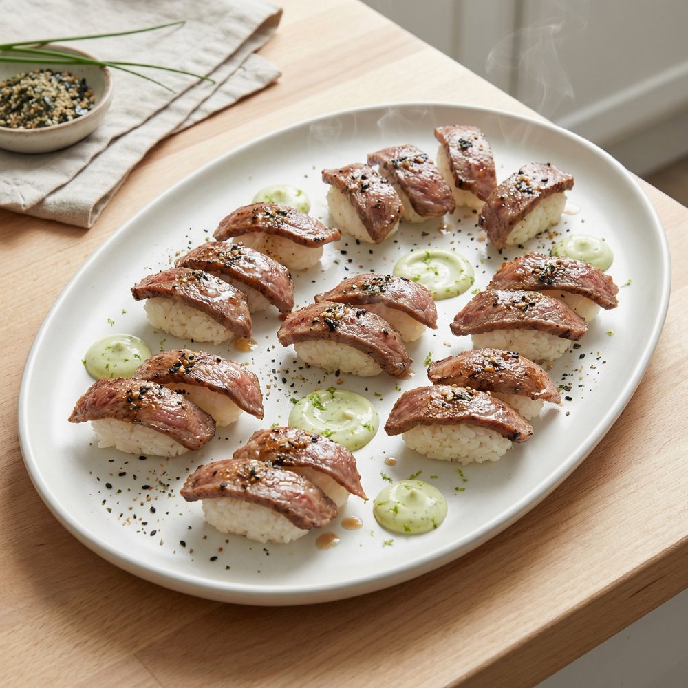 Flame-Seared Aburi Ribeye Bites