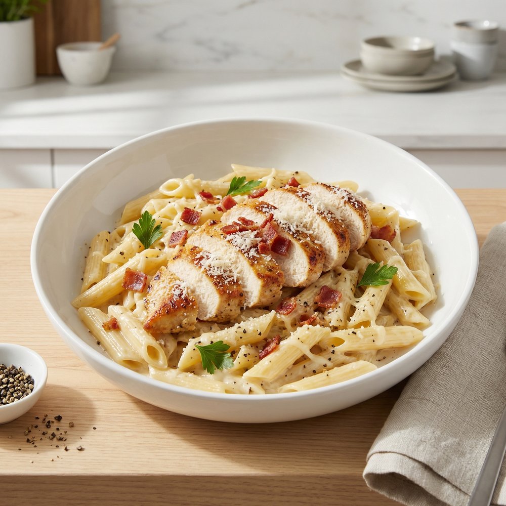 Chicken Carbonara with Four Cheeses