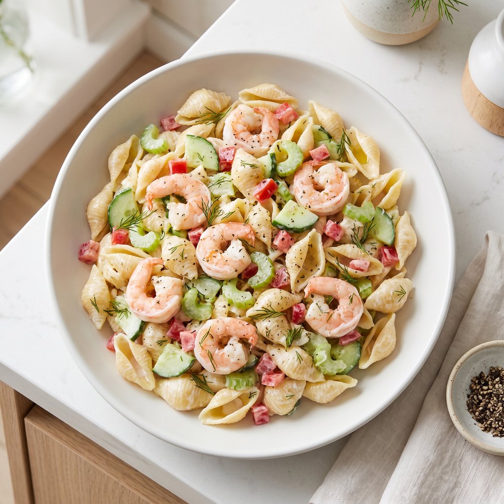 Fresh Dill Shrimp Shell Pasta Salad