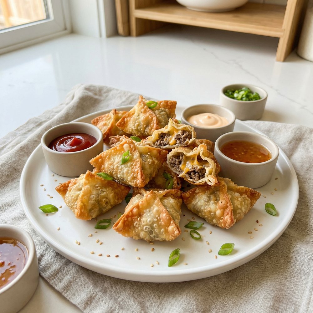 Cheeseburger Wontons