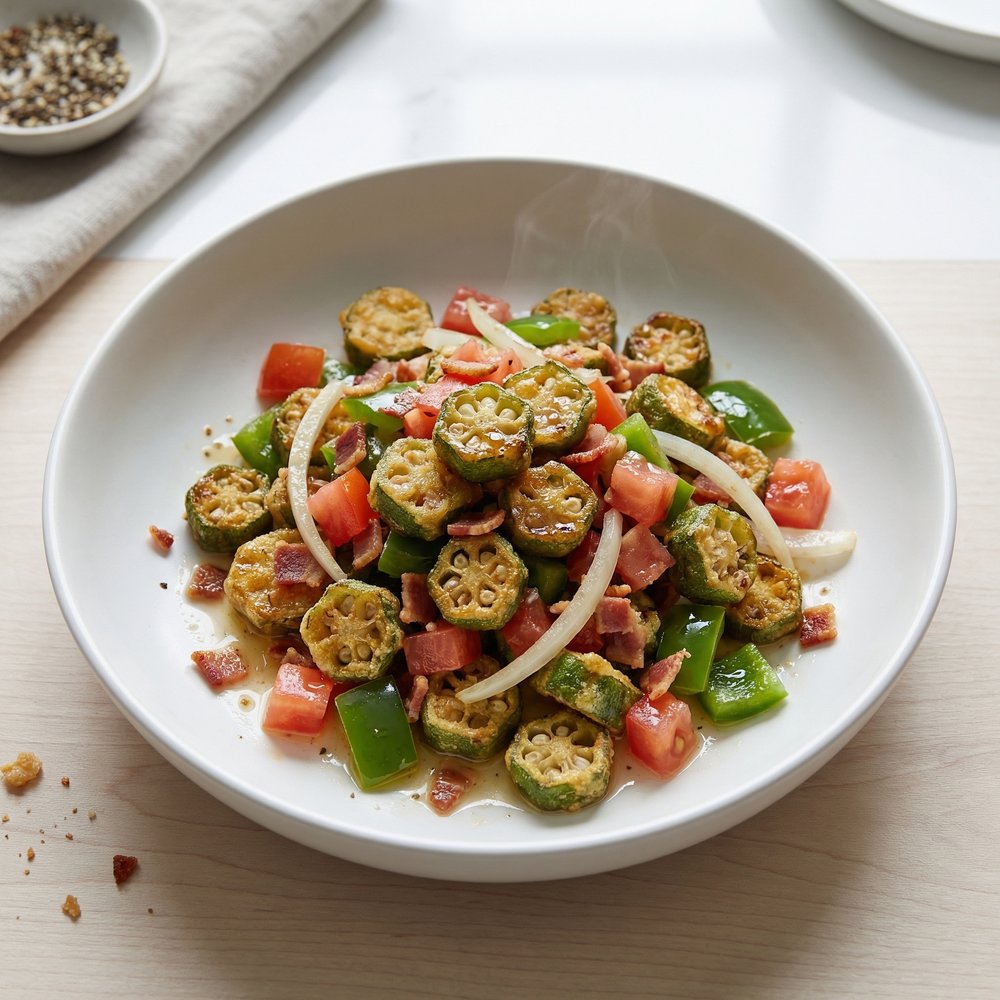 Bacon-Studded Okra Salad