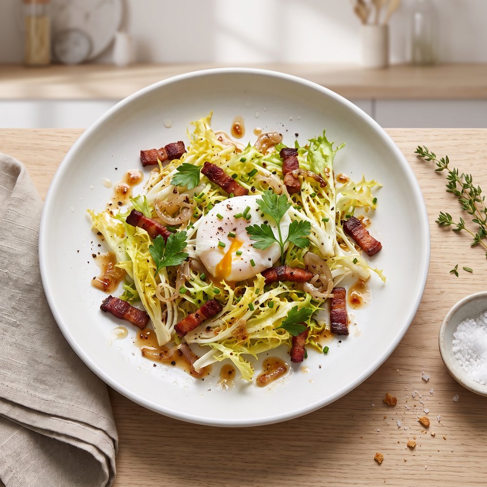 Frisee Salad with Hot Bacon Dressing