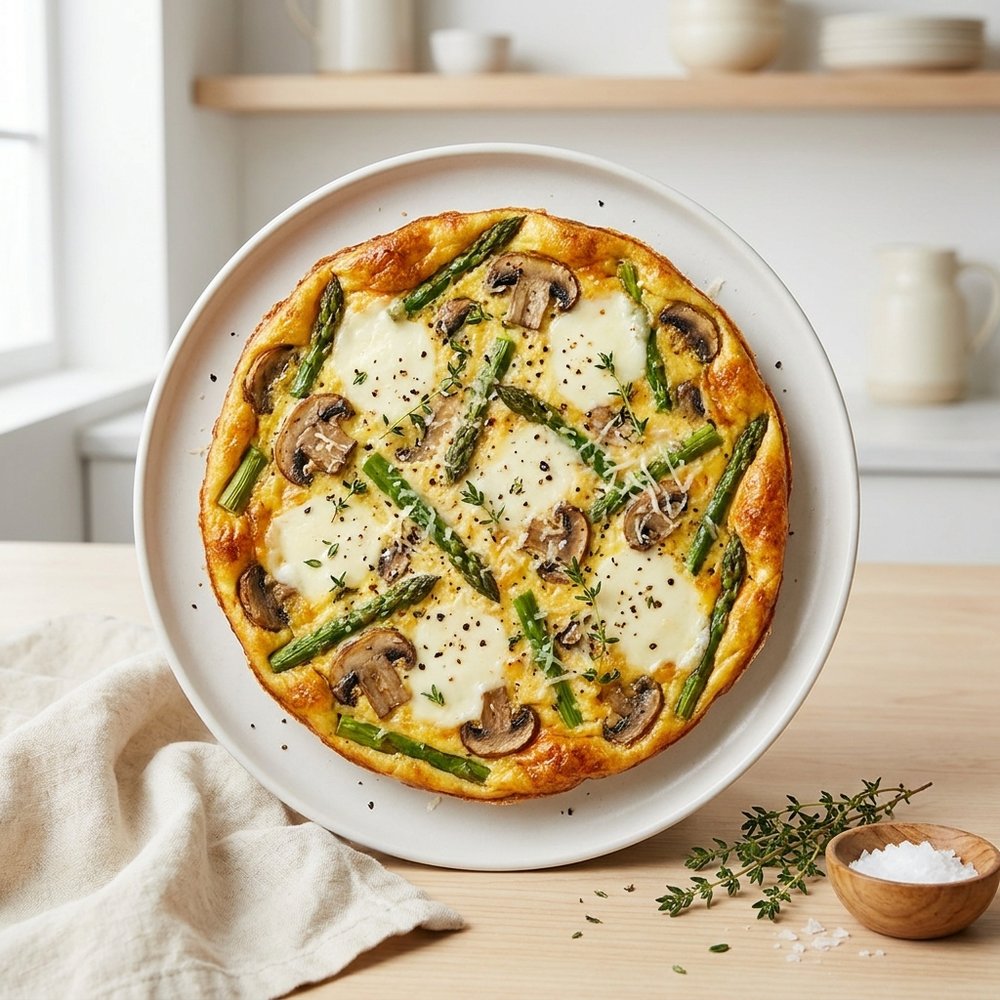 Frittata with Asparagus and Mushrooms