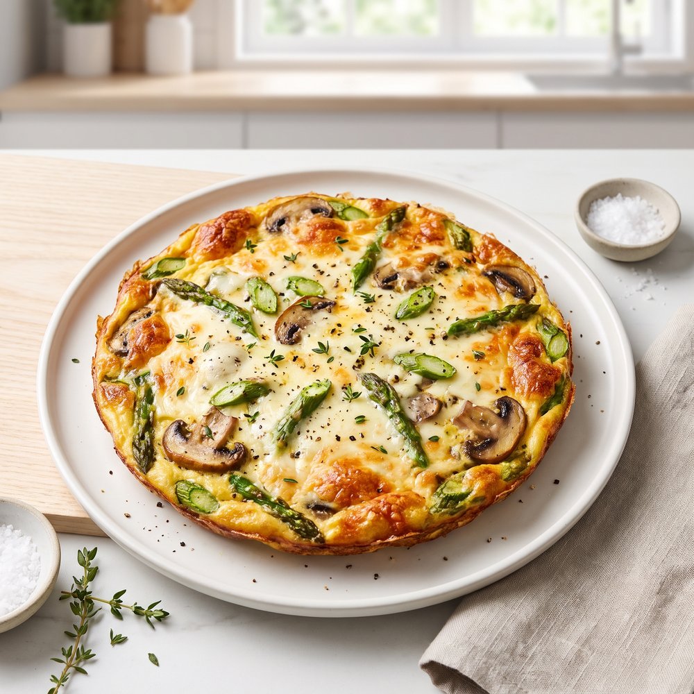 Frittata with Asparagus and Mushrooms