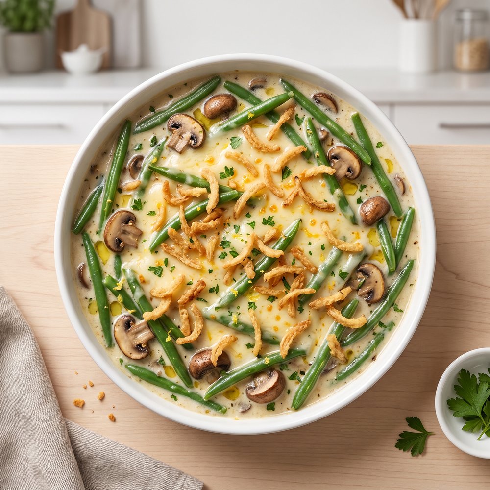 From-Scratch Green Bean Casserole with Mushrooms