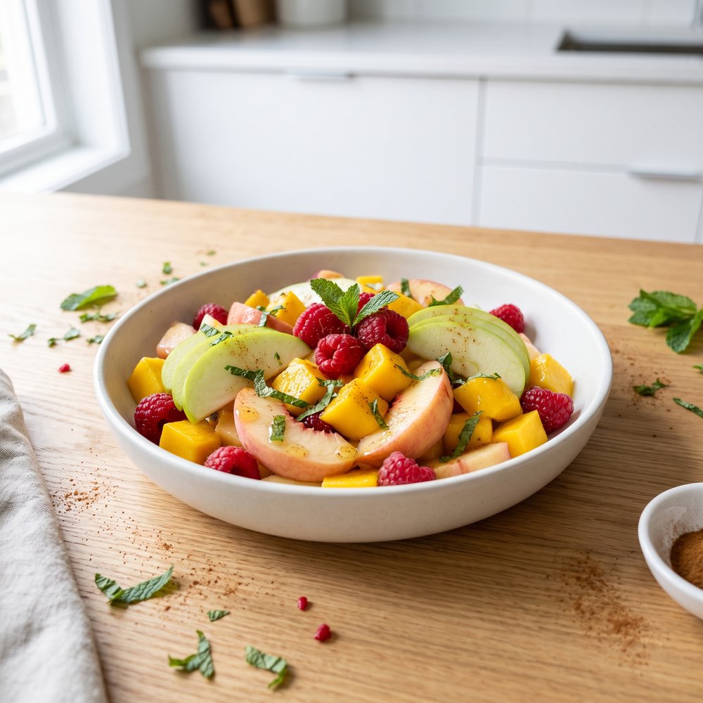 Fruit Salad with Lemon-Cinnamon Syrup