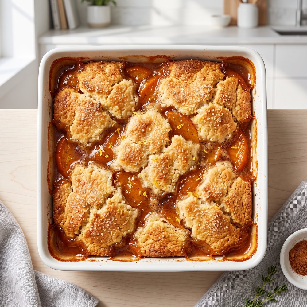 Fuyu Persimmon Cornmeal Cobbler