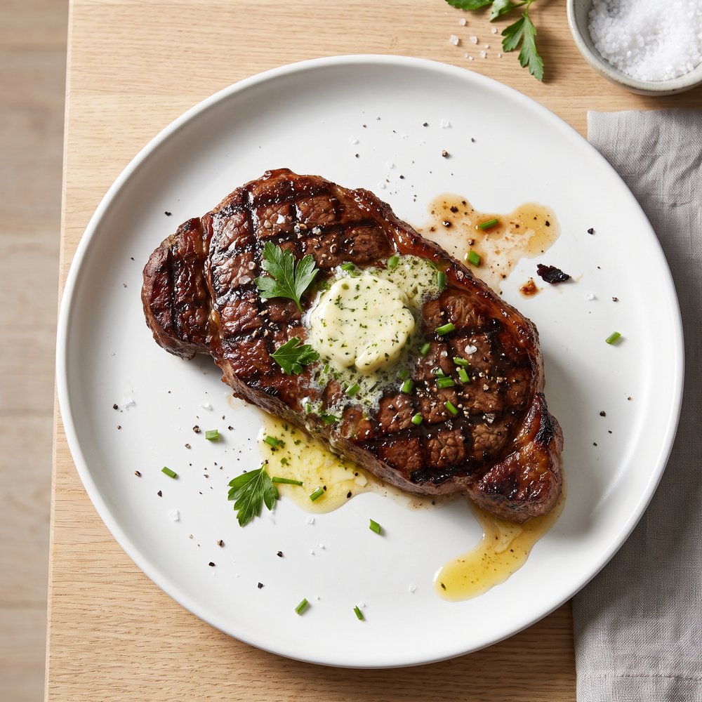 Garlic-Butter Sirloin Steaks