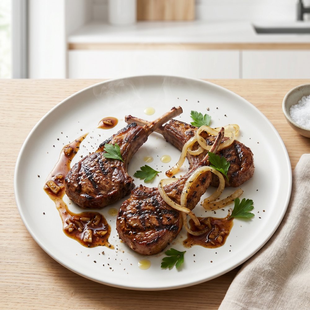 Garlic-Marinated Grilled Lamb Chops
