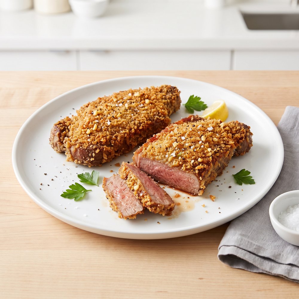 Garlic-Panko Crusted-Style Sirloin Steak