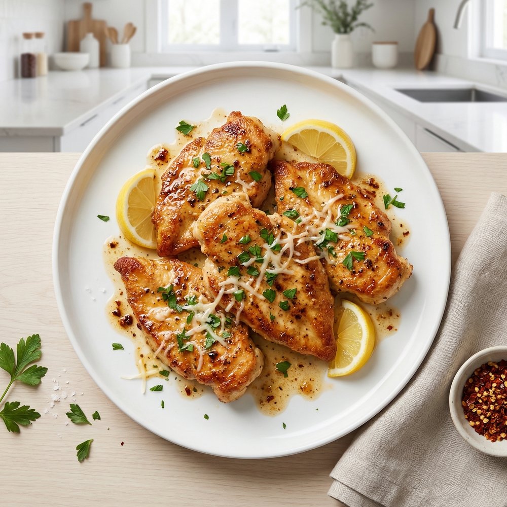 Skillet Chicken with Garlic-Knot Butter