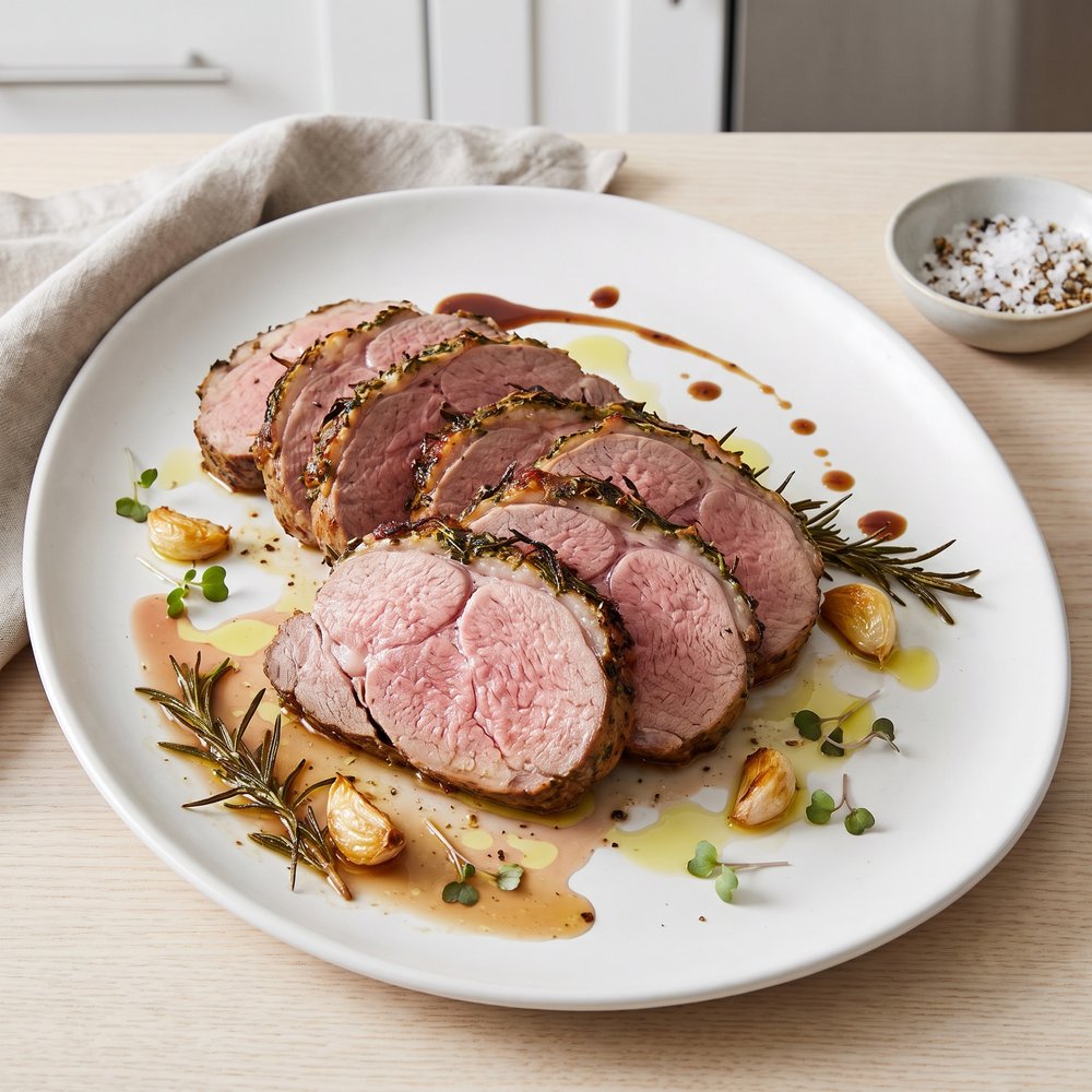 Garlic-Rosemary Roasted Boneless Leg of Lamb