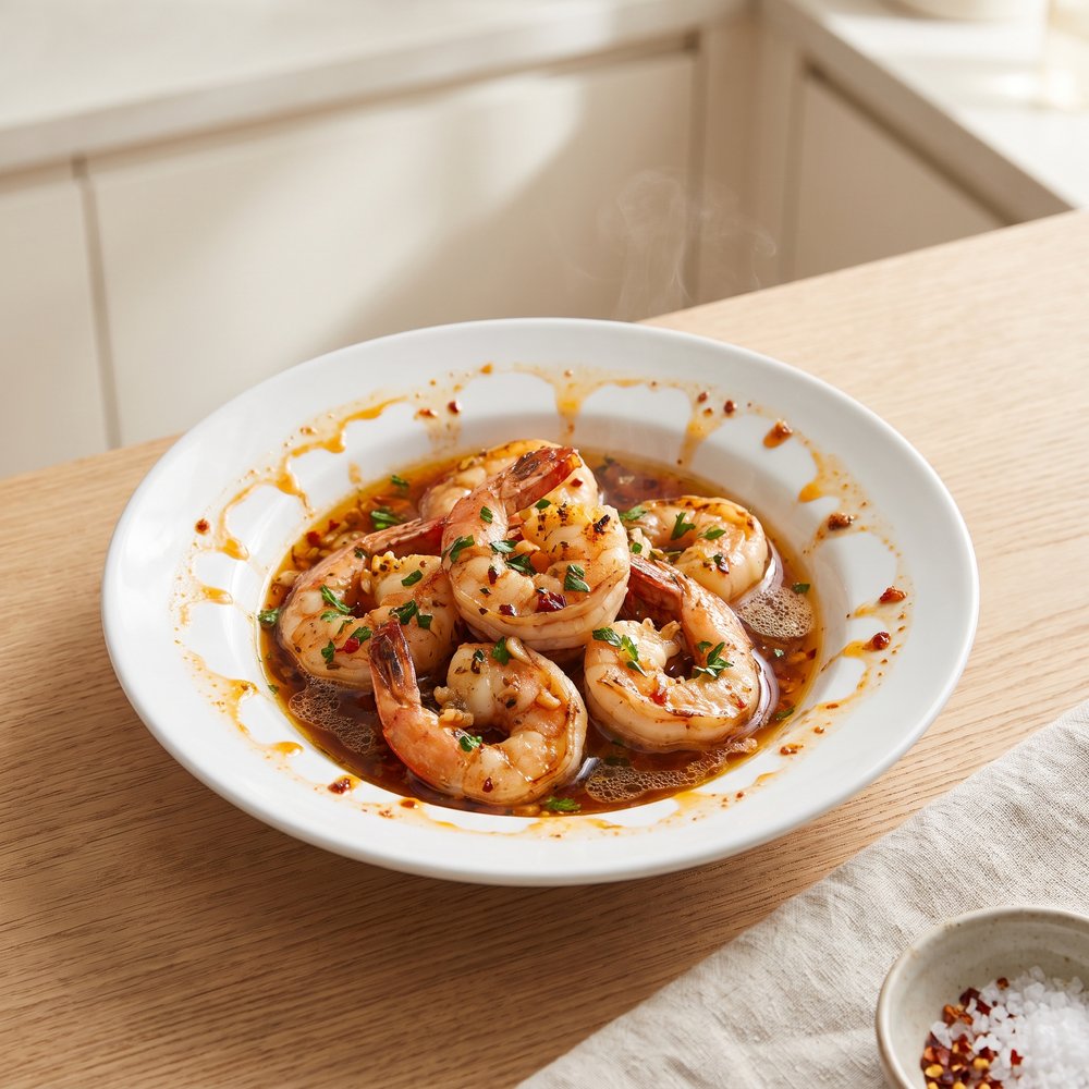 Garlic-Sherry Sizzled Shrimp