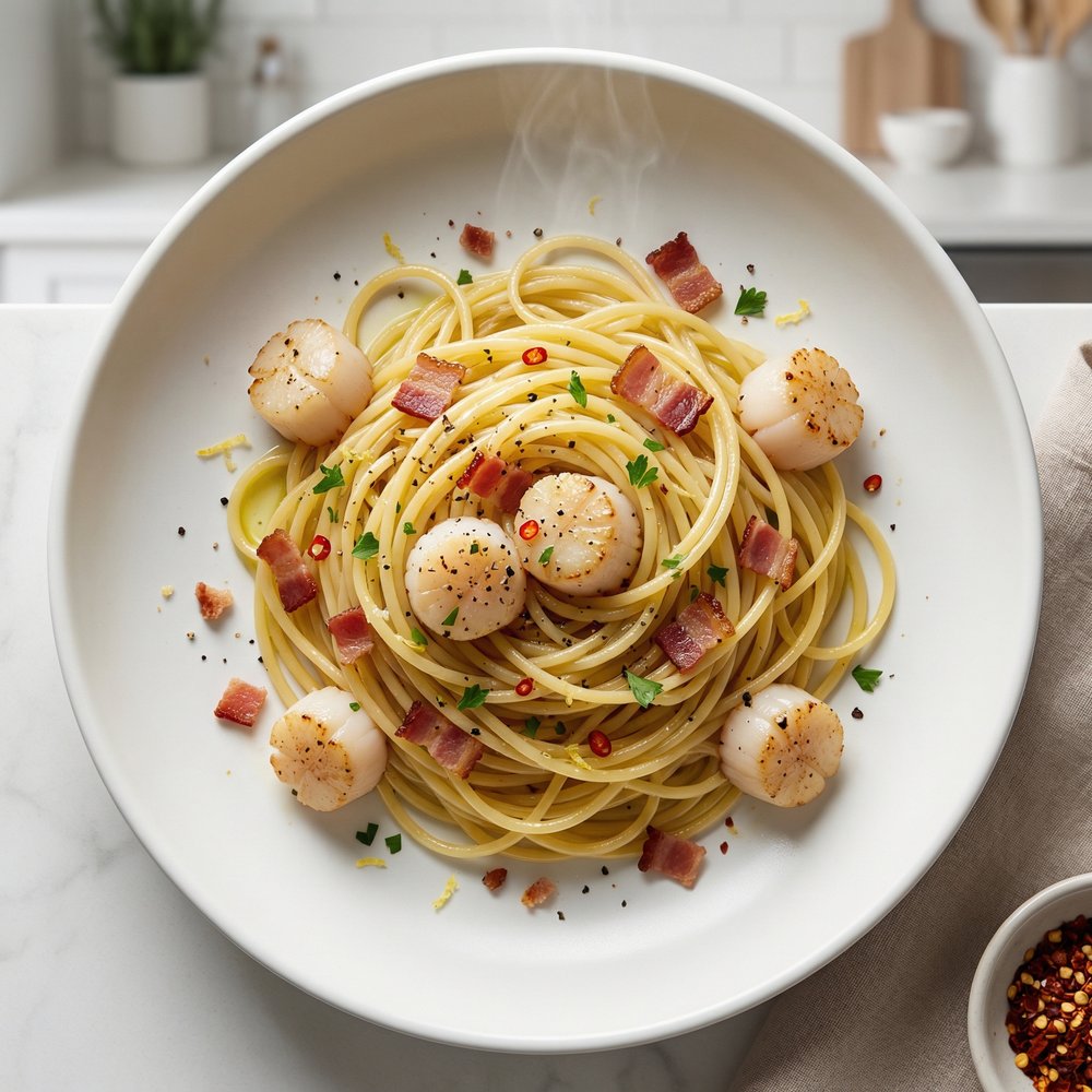 Bacon and Scallop Spaghetti