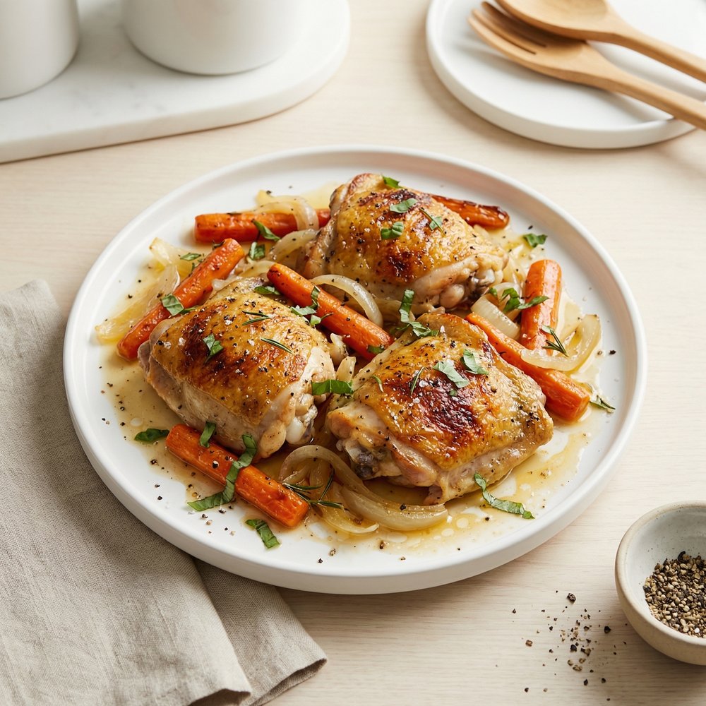 Baked Chicken Thighs with Garlic and Basil