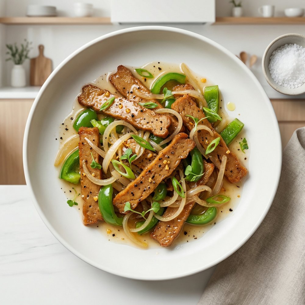 Peppery Garlic Seitan Stir