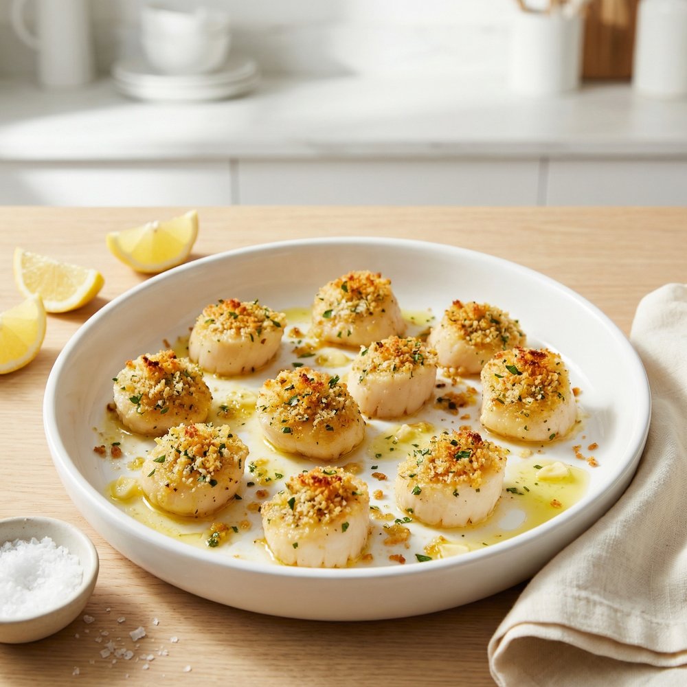 Golden Oven-Baked Sea Scallops