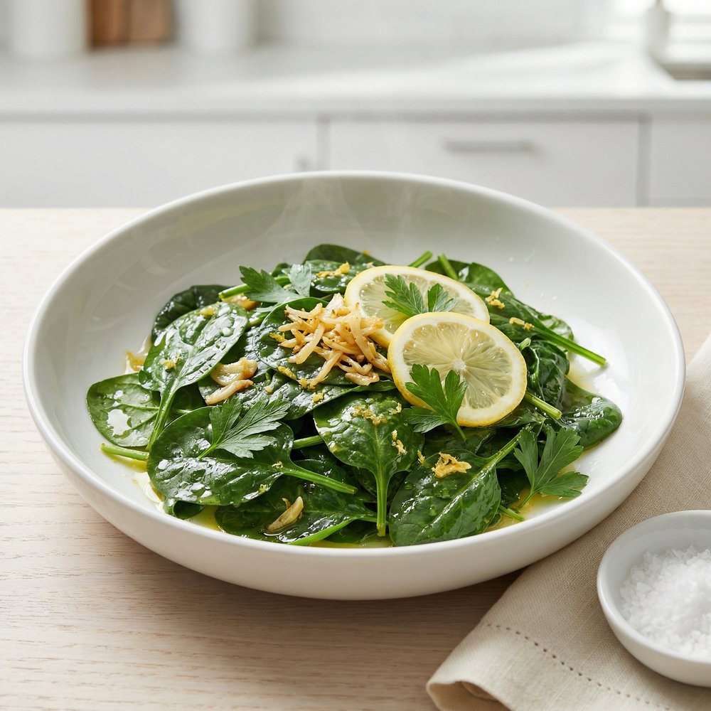 Buttery Lemon Spinach