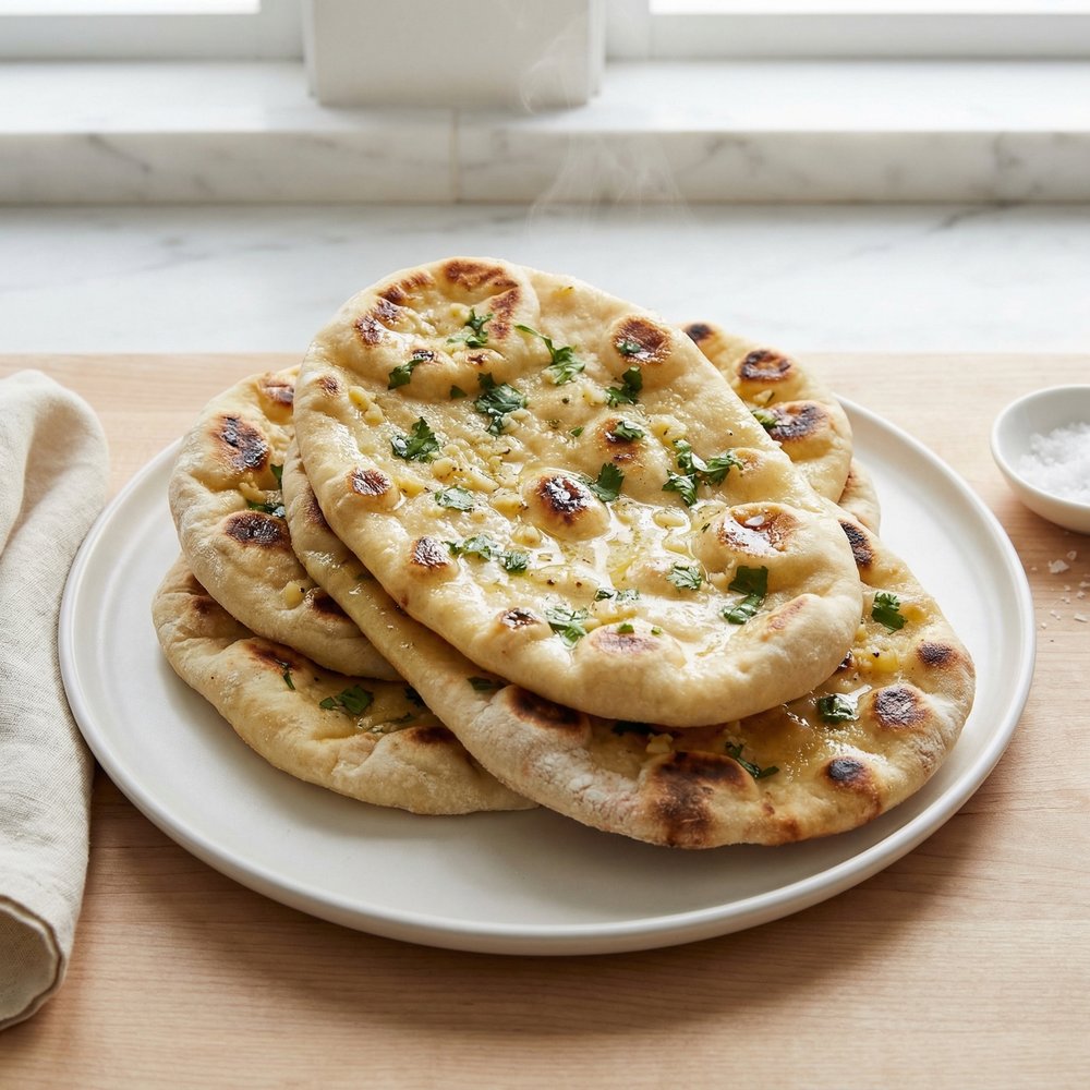 Buttery Garlic Naan Flatbread