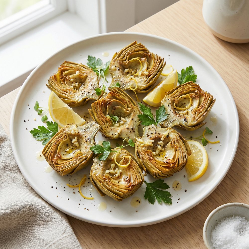 Garlic-Butter Skillet Artichokes