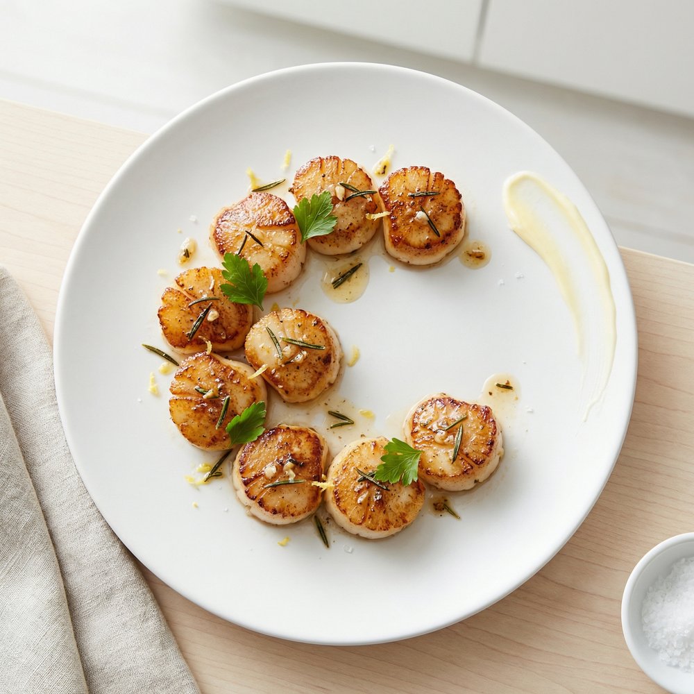 Garlic Butter Seared Scallops with Rosemary