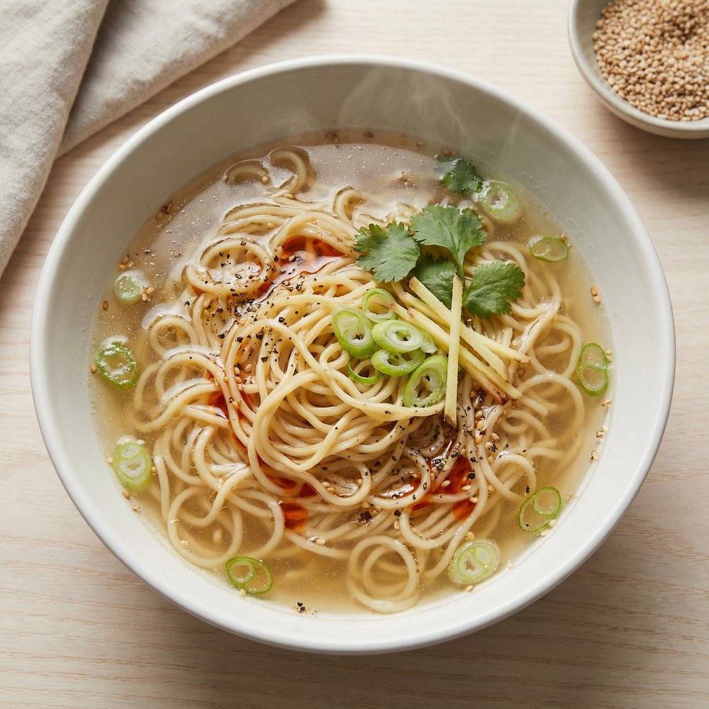 Instant Ramen with Garlic, Onion, and Ginger Broth
