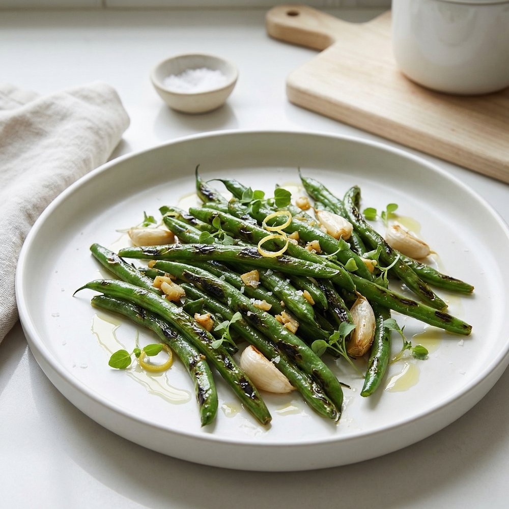 Charred Green Beans on the Grill