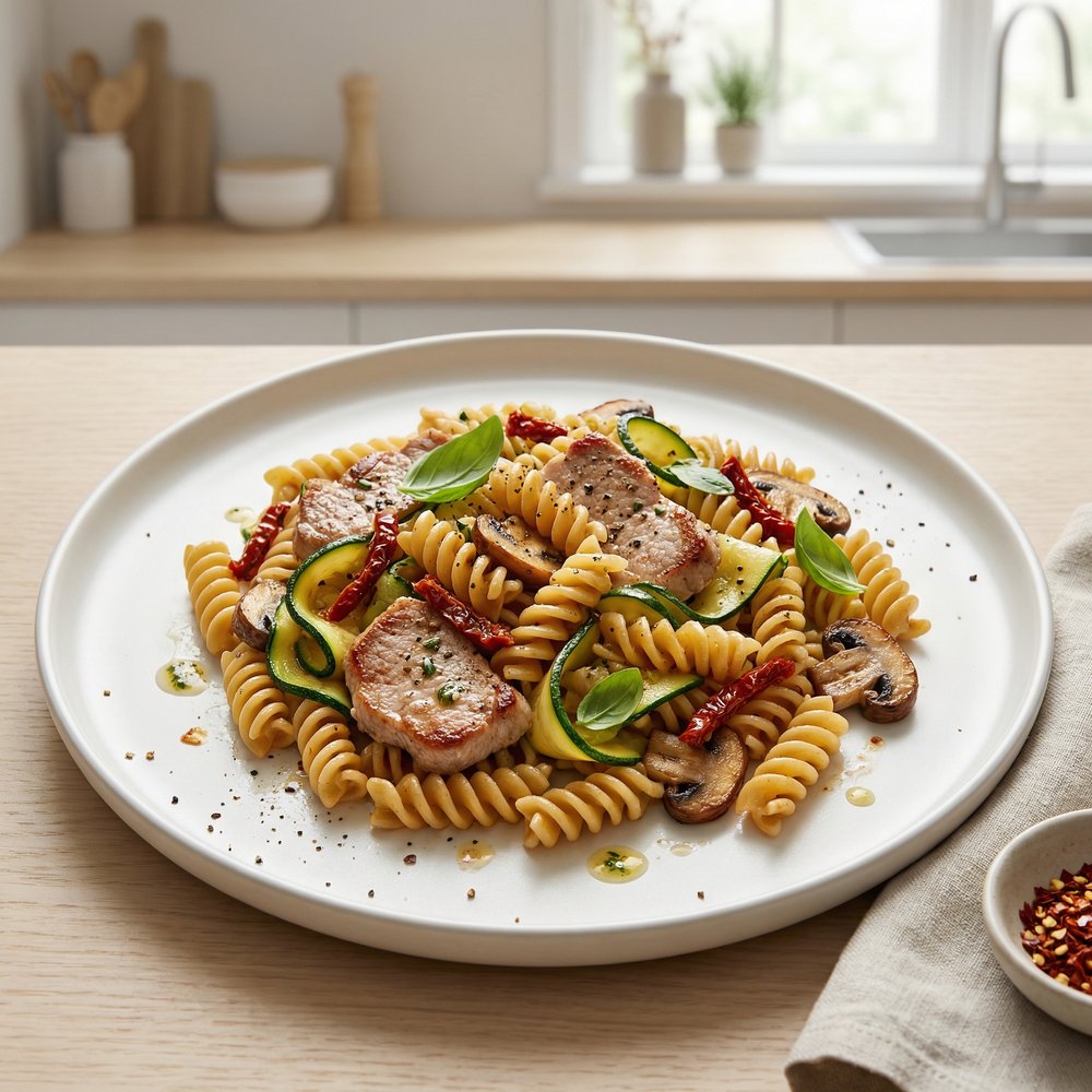 Italian Stir-Fried Pork & Pasta
