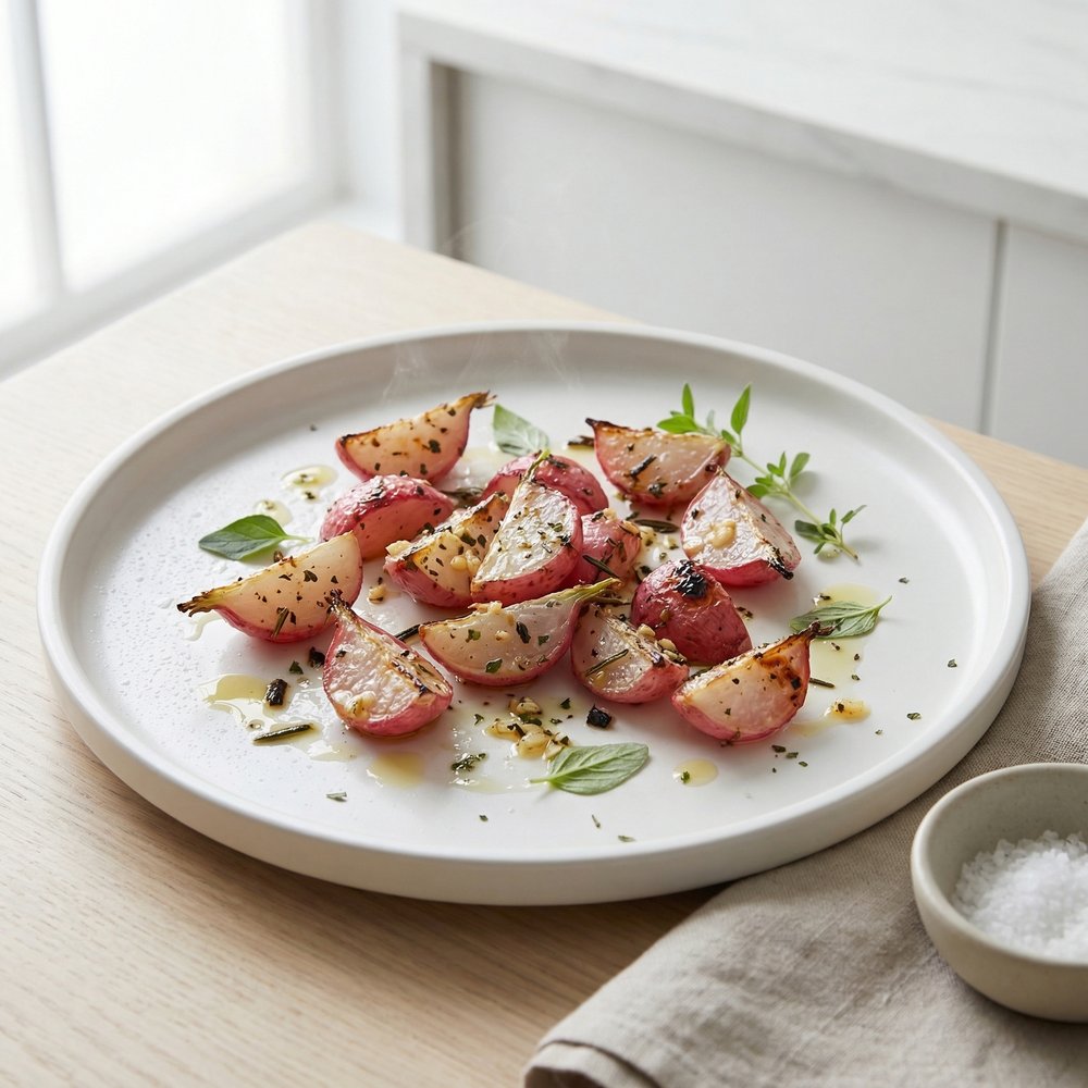 Herb-Garlic Oven Roasted Radishes