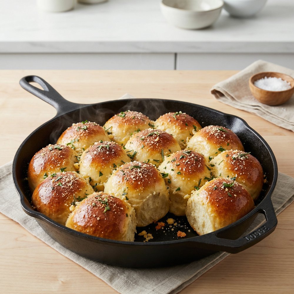 Garlic-Herb Cast-Iron Dinner Rolls
