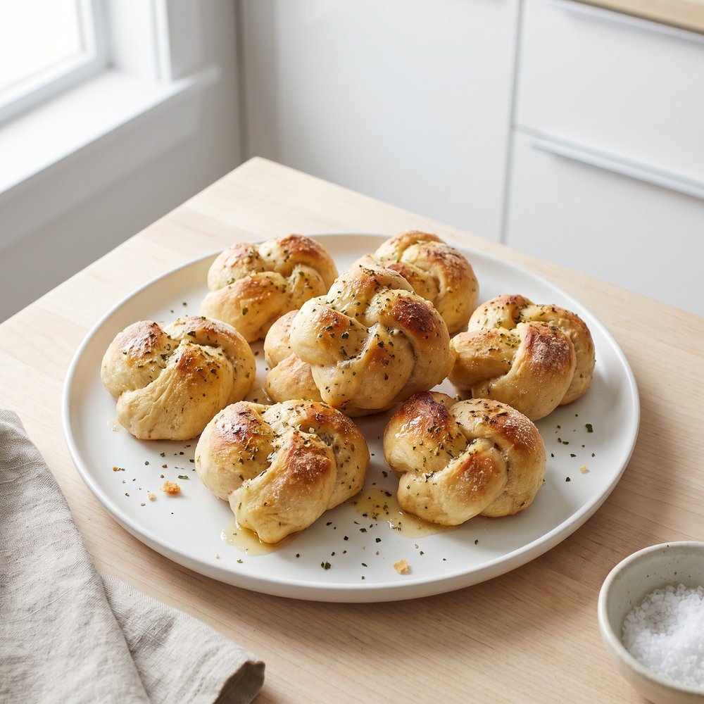 Garlic Knots with Two-Ingredient Dough
