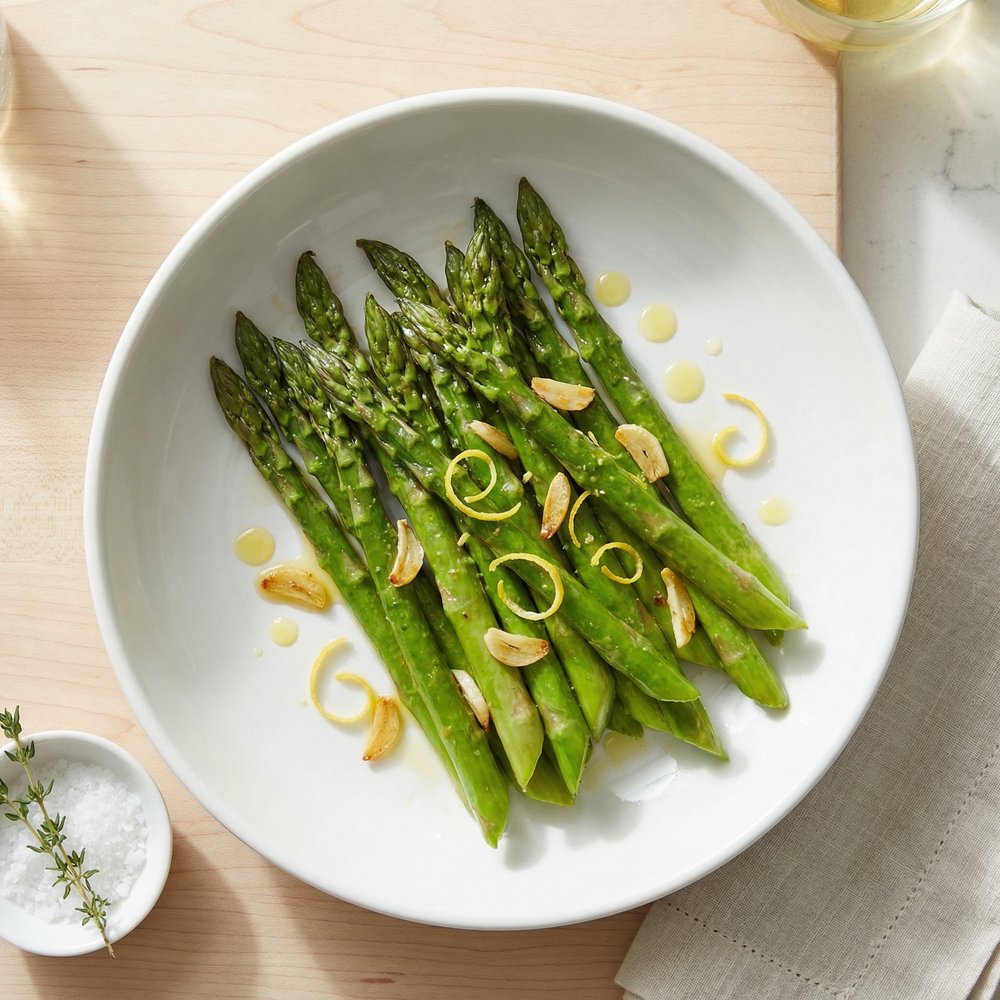 Speedy Garlic-Lemon Asparagus Skillet