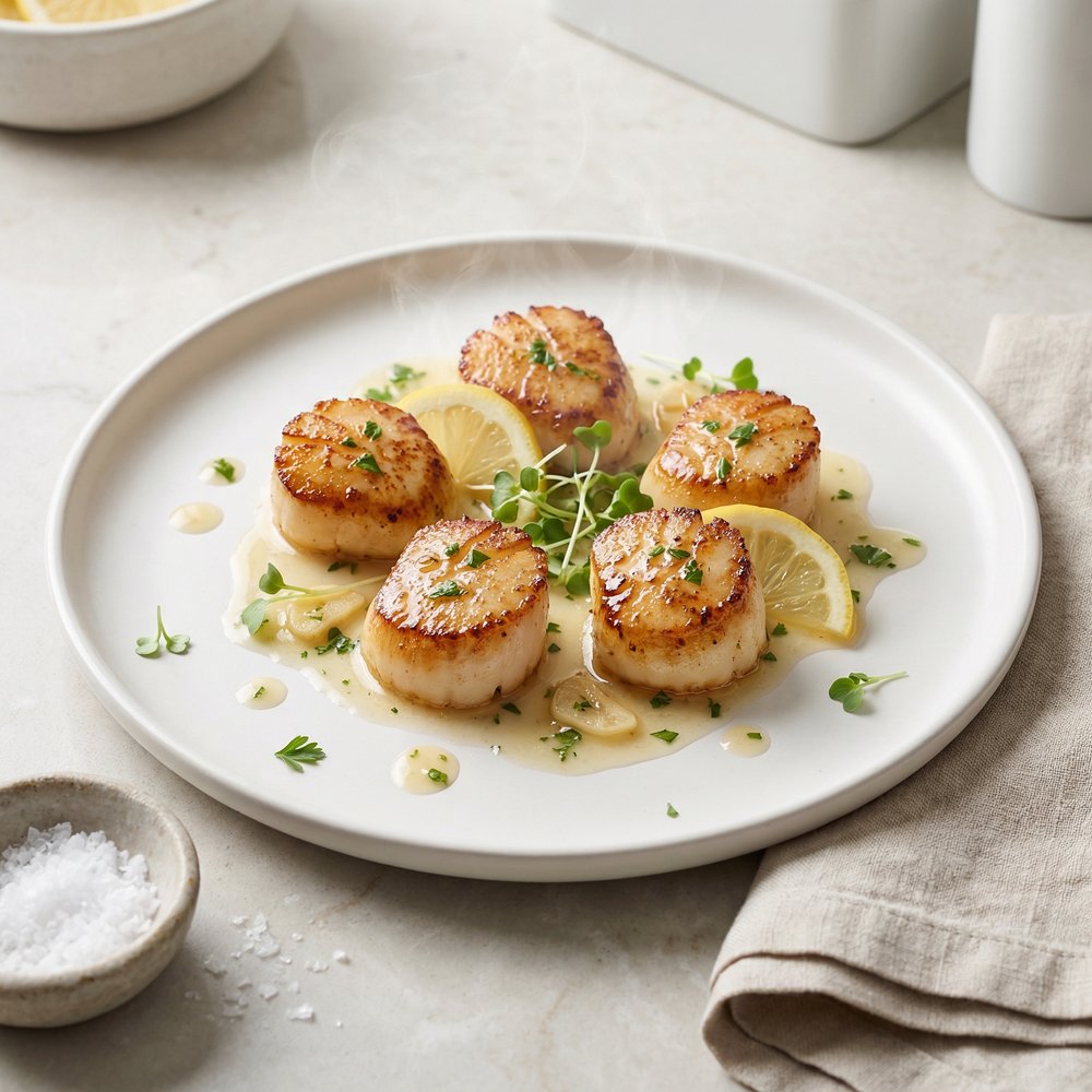 Quick Lemon-Garlic Sea Scallops