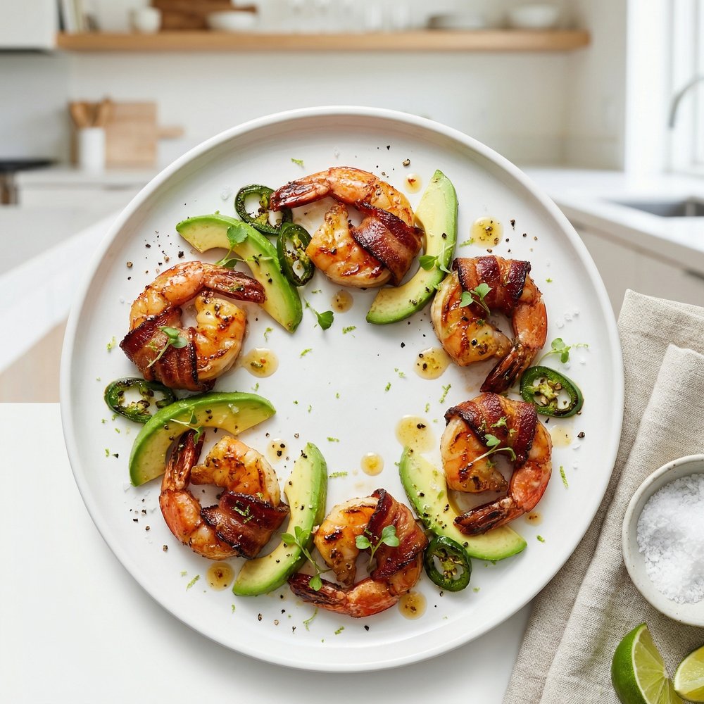 Bacon-Wrapped Shrimp with Garlic and Lime