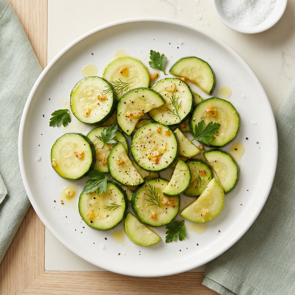 Garlic-Olive Oil Steamed Zucchini Spears