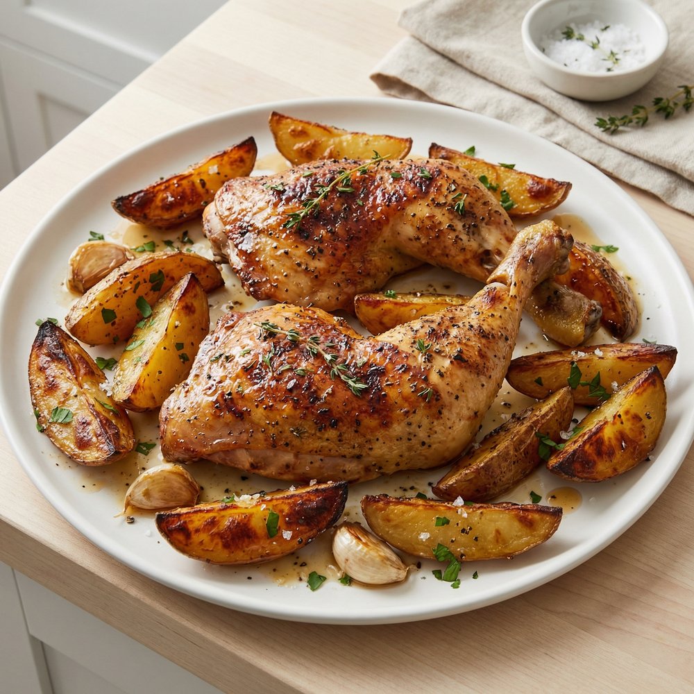 Garlic Roasted Chicken and Potatoes