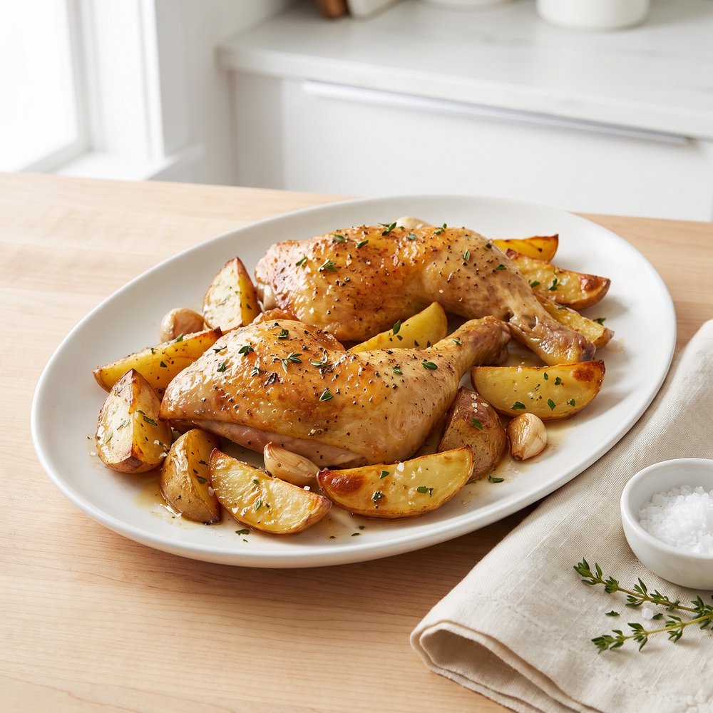 Garlic Roasted Chicken and Potatoes