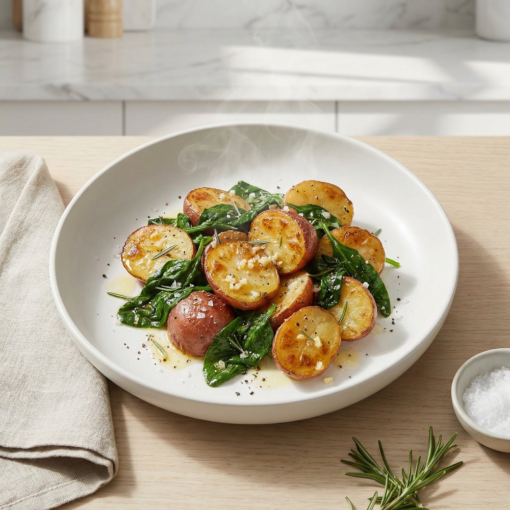 Roasted Potatoes with Greens