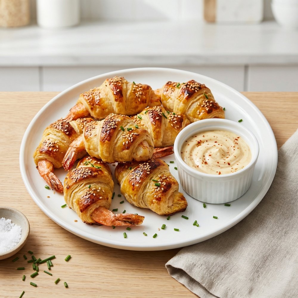 Blanketed Garlic Shrimp Bites