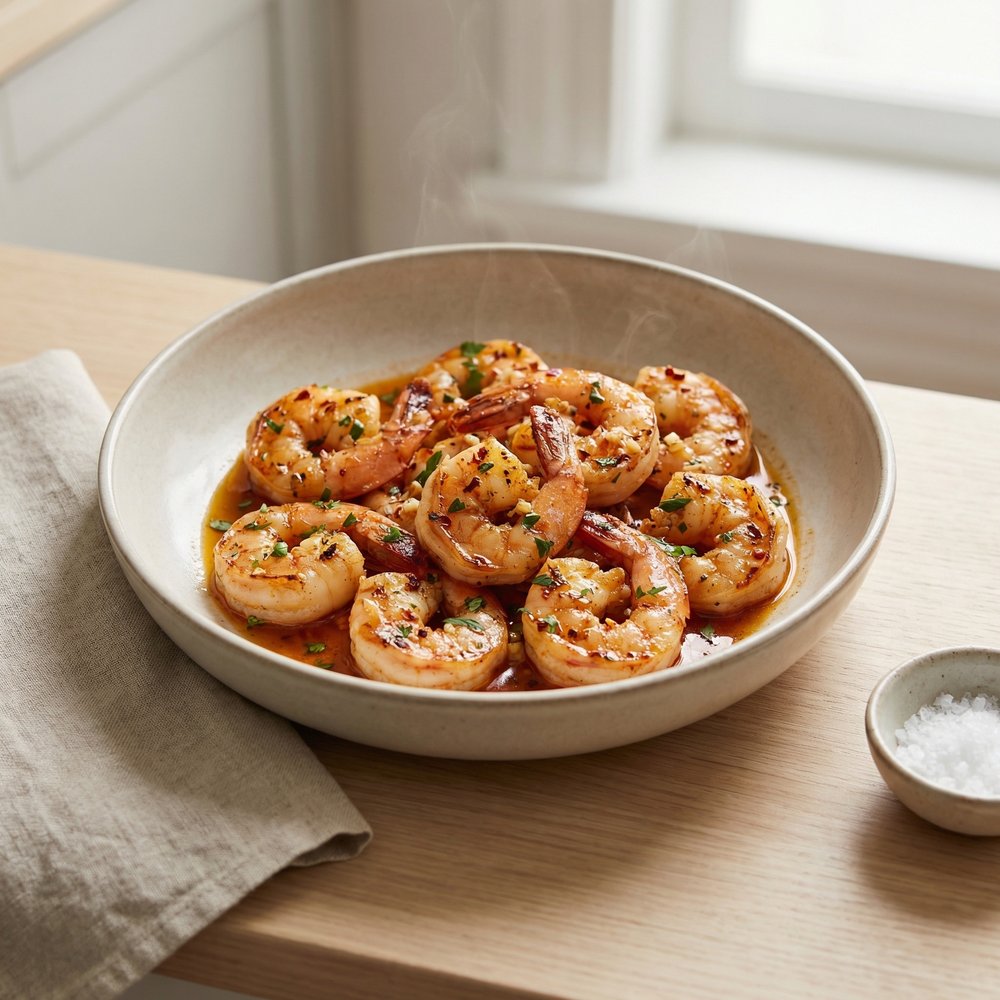 Garlic-Sherry Sizzled Shrimp