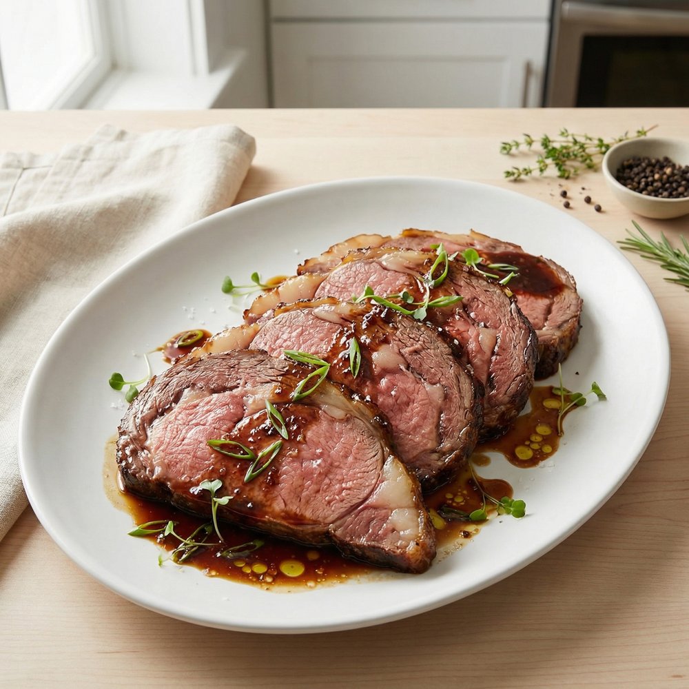 Slow-Roasted Garlic Prime Rib with Umami Marinade