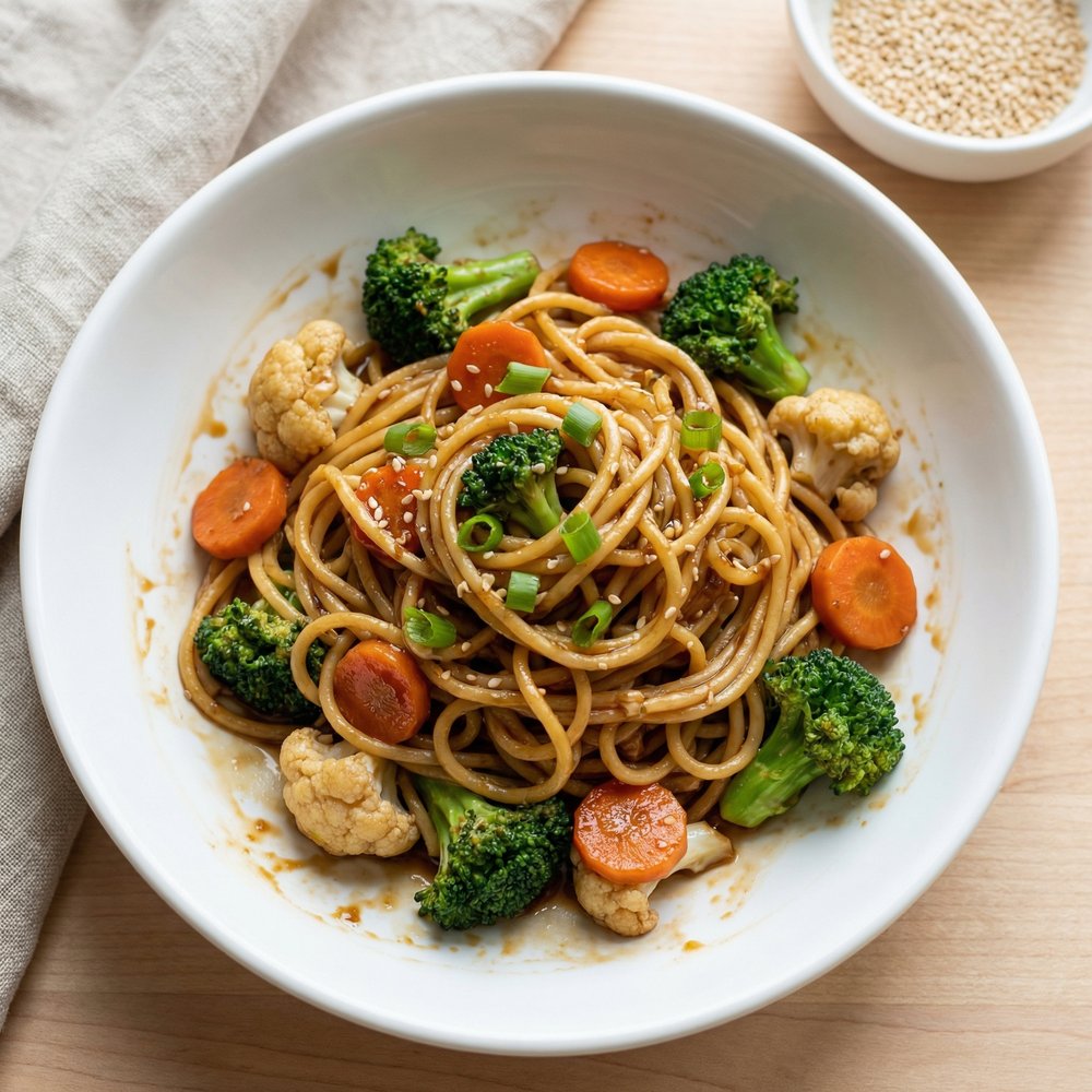 Veggie-Chicken Stir-Fry Pasta