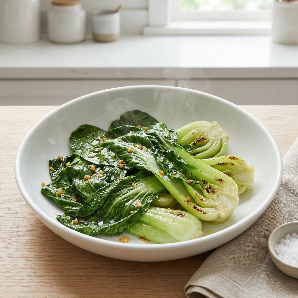 Quick Garlic Baby Bok Choy
