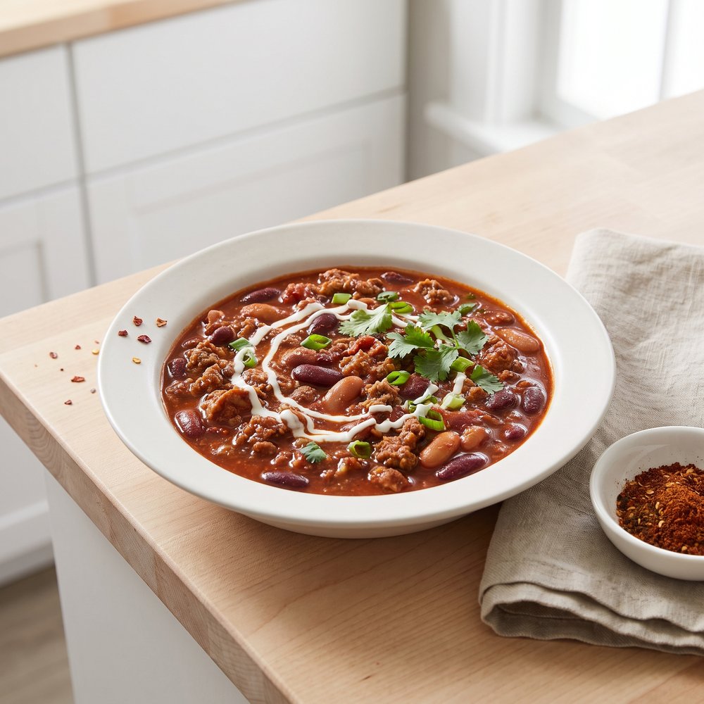 Gentle-Heat Beef and Sausage Chili