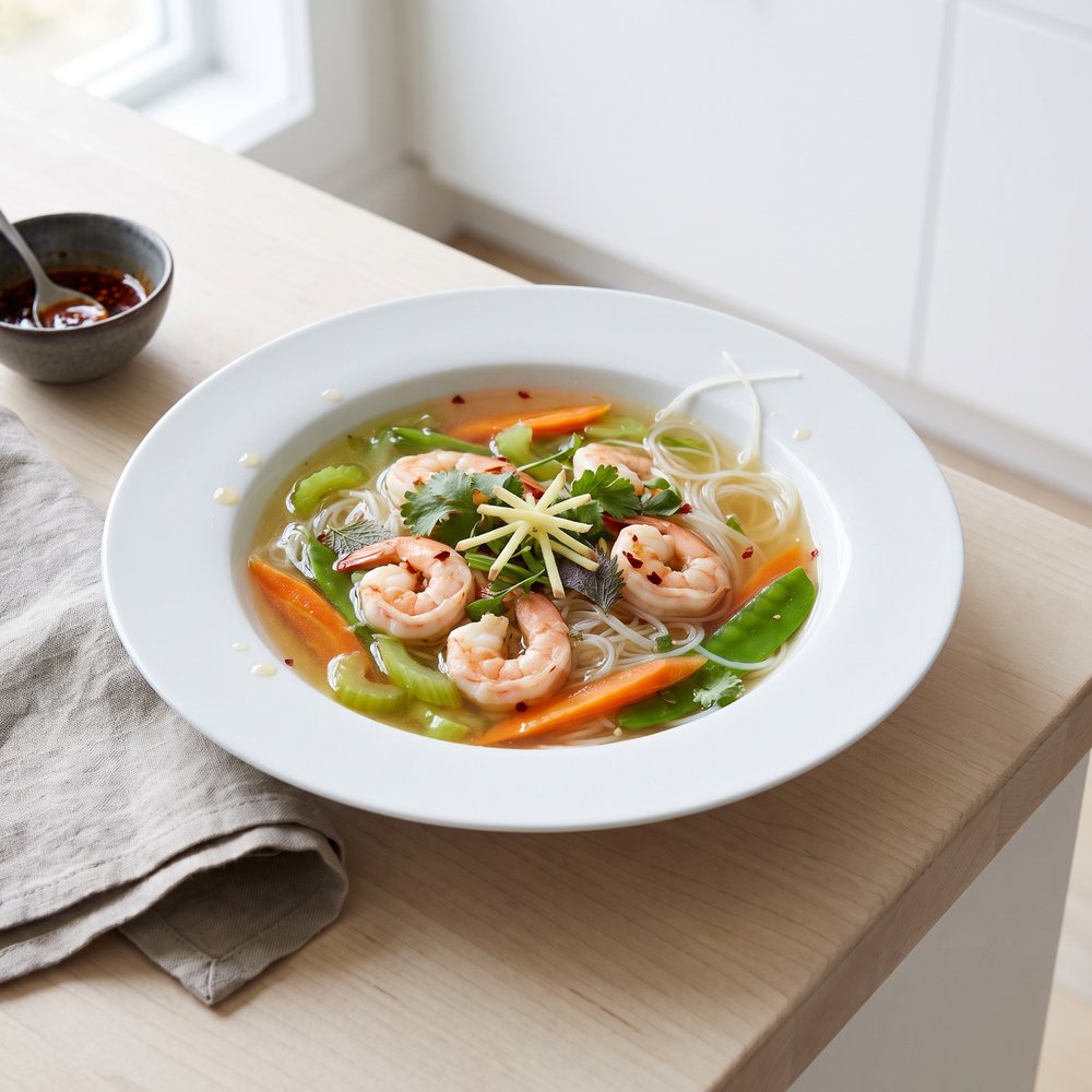 Ginger-Garlic Shrimp Noodle Broth