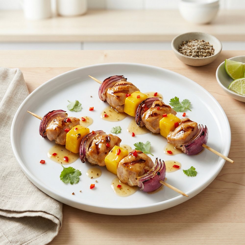 Grilled Mango and Chicken Skewers