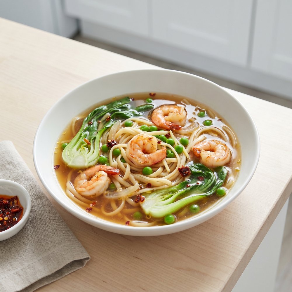 Ginger Soy Shrimp Noodle Soup